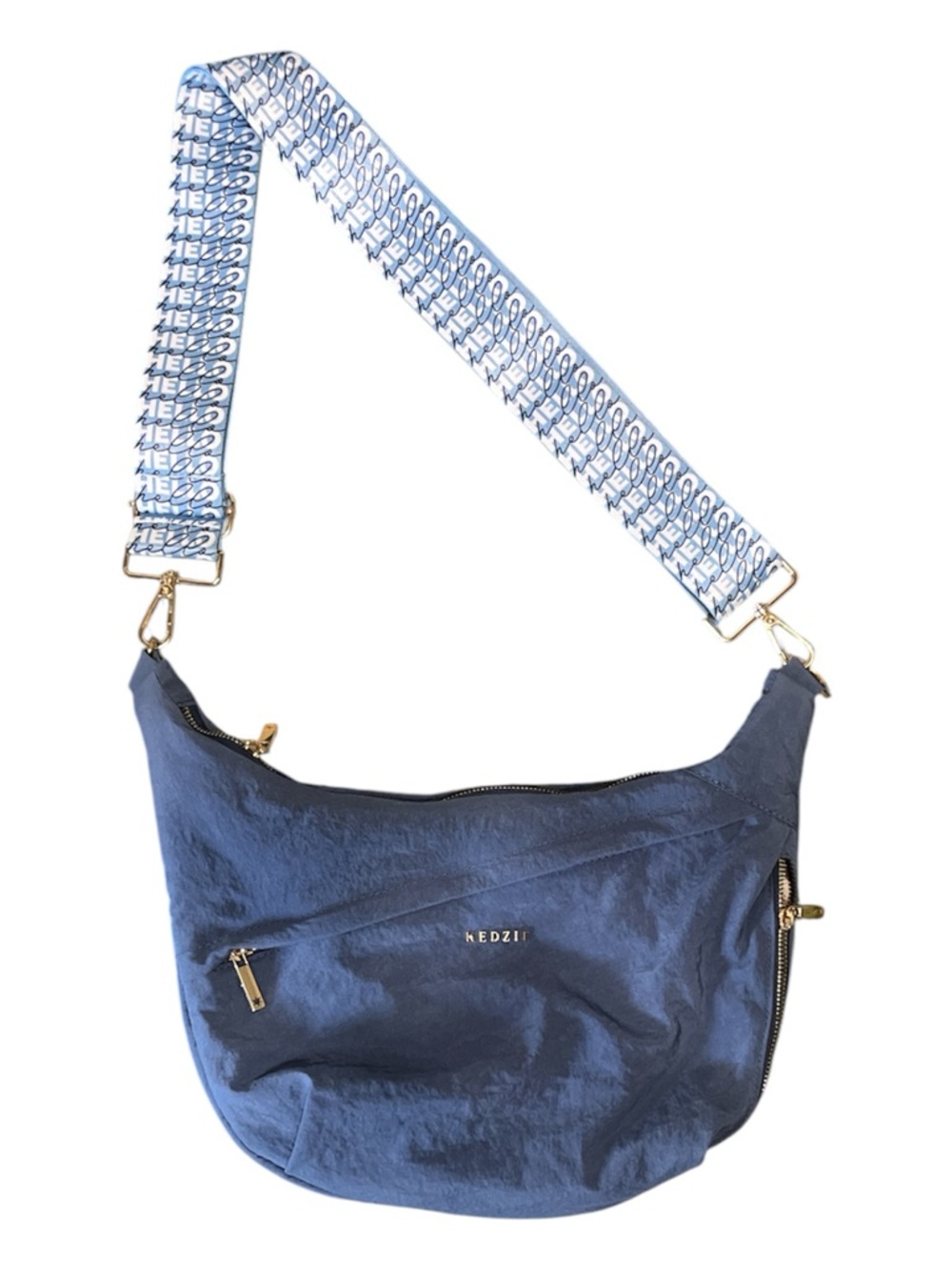 Kedzie Navy Crossbody Bag with Patterned Blue Strap